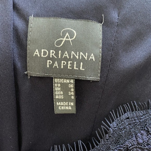 Adrianna Papell Womens Sheath Dress Blue Floral Lace Sleeveless Scoop Neck Sz 4 - Picture 5 of 8